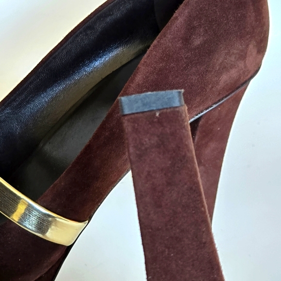 Vintage GUCCI Brown Suede Platform Slide Chunky Heels. 39.5 - Picture 8 of 11